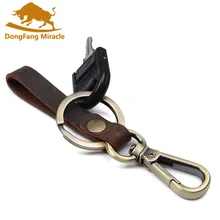 Genuine Leather Keychain Keyring Braided Handmade font b Key b font Holder Bags Jewelry Women Men