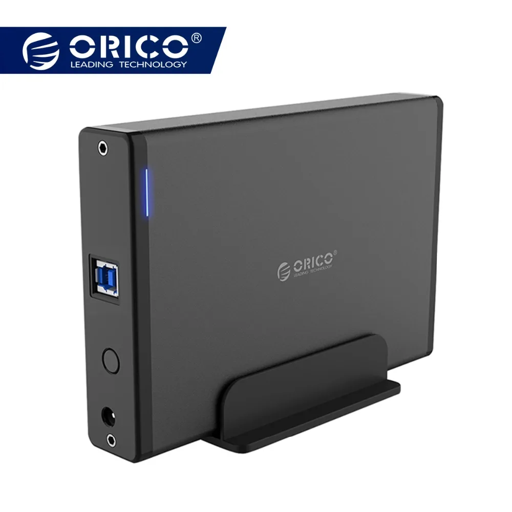 ORICO 3,5 1,8-дюймовый жёсткий диск HDD корпус USB3.0 к SATA3.0 HDD случае док-станции Поддержка UASP 12V2A Мощность Алюминий - изображение