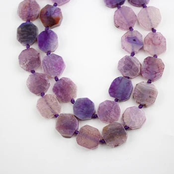 

Purple Dragon Veins Agates Loose Beads Charms Jewelry,Drilled Slab Slice Beads Bulk Strand