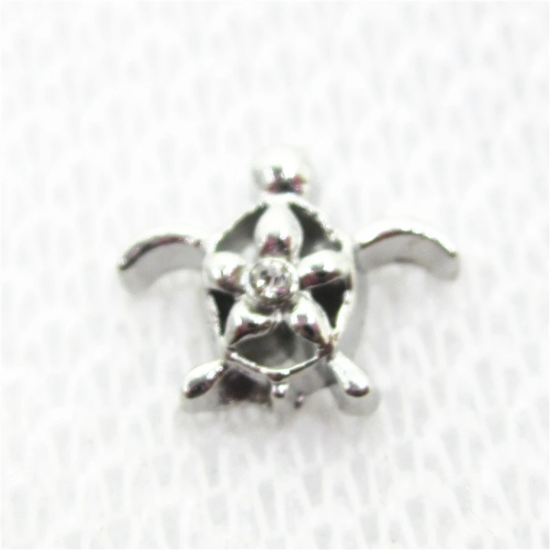 

New Arrive 20pcs/lot Silver Turtle Floating Charms Living Glass Memory Lockets DIY Jewelry pendants Charms