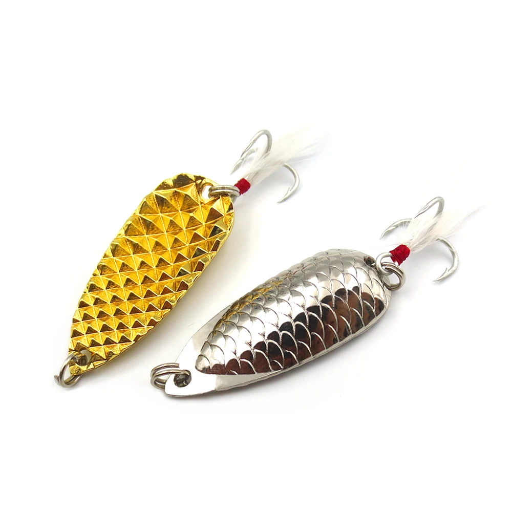 1 piece metal lure catfish spoon fishing lures 7g 10g 15g gold/silver