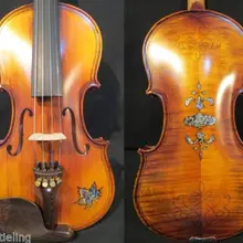 Strad Стиль песня Марка Мастер инкрустированные Скрипки 4/4, огромный и мощный звук#10108