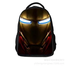 2016 Heroes Iron Man Pattern Student Backpack Children Pupil School Bag Boys/Girl Backpacks Book Bags for Kids