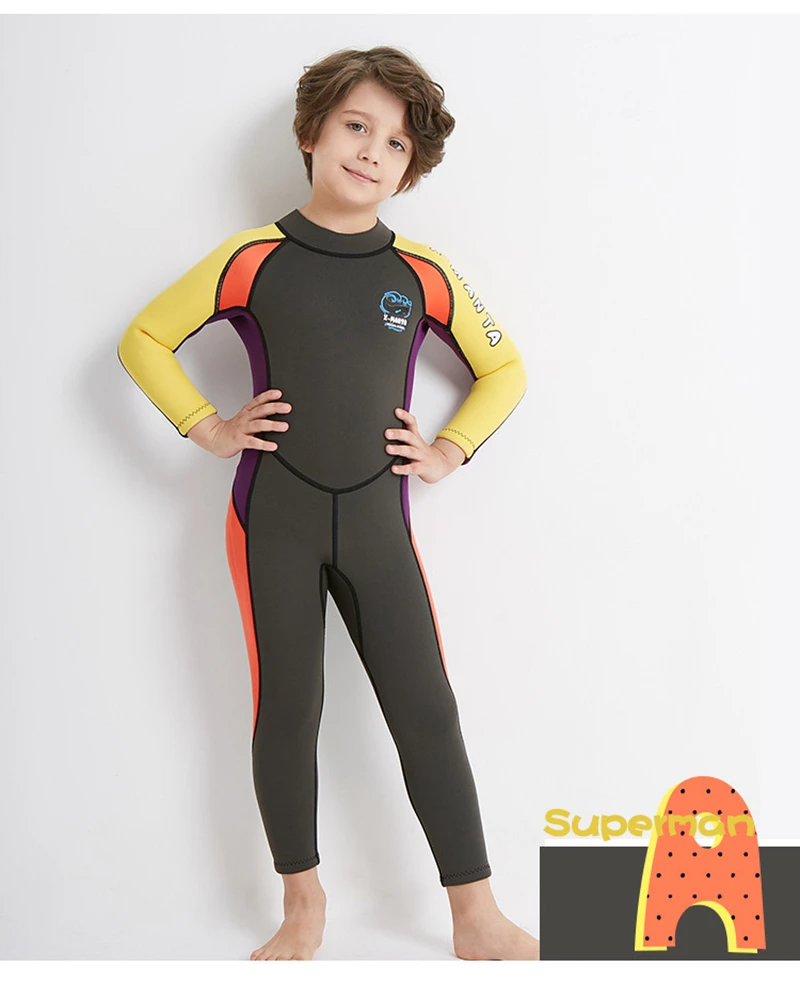 Children's Wet Suit Kids Neoprene Wetsuit Boy 2.5MM Diving Suit for Child Keep Warm UV Protection Surfing Long Sleeve Swimsuit