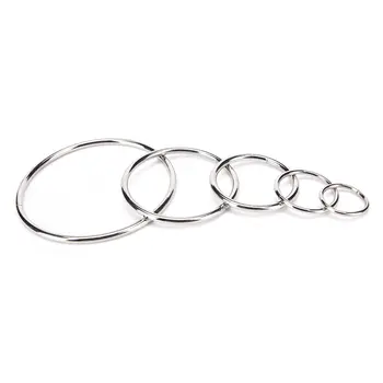 

Multi-size Simple Round Silver Metallic Metal Hoop Ring For DIY Manual Handmade Wicker Crafts Tool Parts 5 Sizes