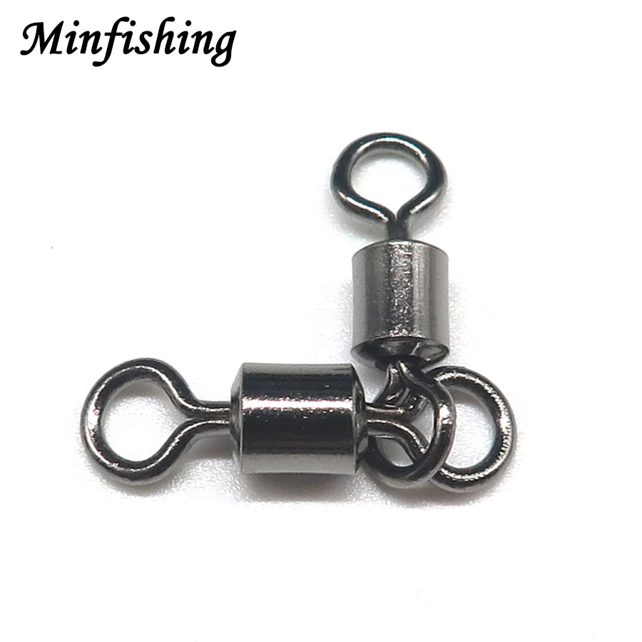 Minfishing 25 PCS Double buckle Rolling Swivels Ball Bearing With Solid