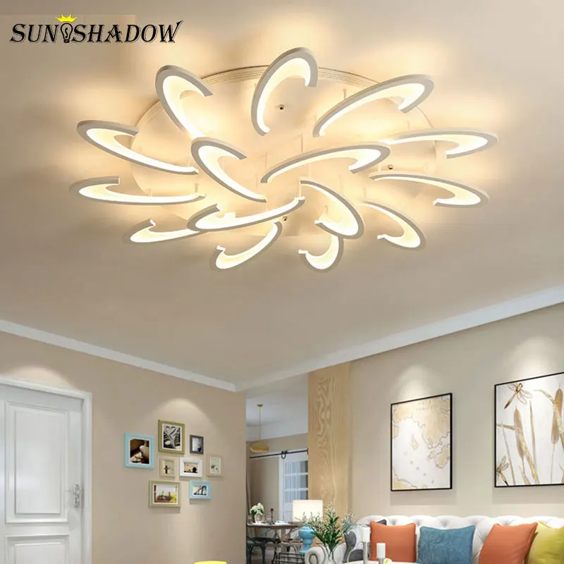 Günstige Oberfläche Montiert Moderne Led deckenleuchte Für wohnzimmer Schlafzimmer Küche Glanz Acryl Led Kronleuchter Decke Lampe Weiß Lichter