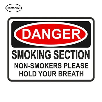 

HotMeiNi Car Sticker 3D Danger Smoking Section Warning Car Styling Bumper Waterproof Windows Accessories 13cmx9.75cm