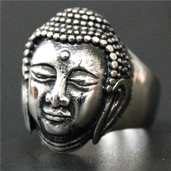 2017 New Buddha Ring 316L Stainless Steel Jewelry Ring Mens Thailand