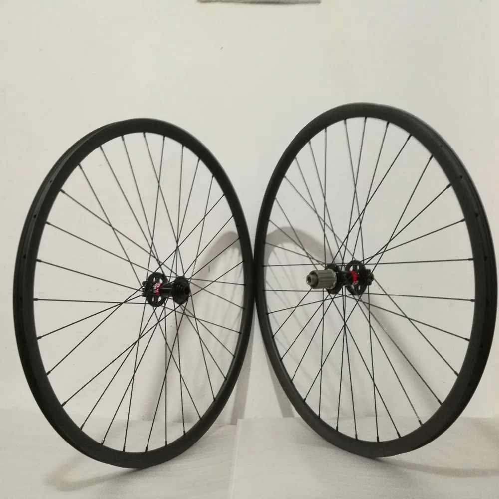 Flash Deal 27MM*23MM XC/AM 29er 650B 26er carbon wheelset clincher tubeless Compatible mountain carbon mtb wheels soloteam carbon wheel 3