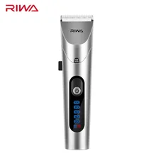 RIWA профессиональная машинка для стрижки волос с светодиодный Дисплей литий Батарея бритья машинная стирка Титан Керамика лезвие RE-6305