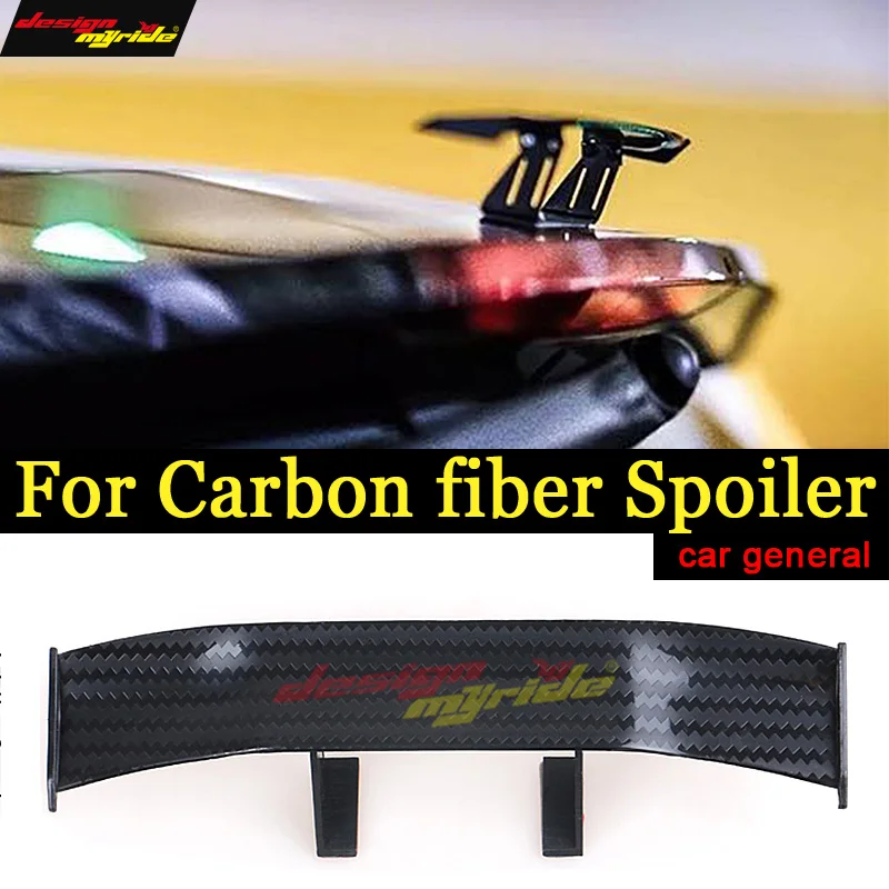 

For KIA K3 3-Sedan car general Small Model Without Perforation Carbon Fiber Mini Rear Wing Spoiler Decoration Auto Accessories