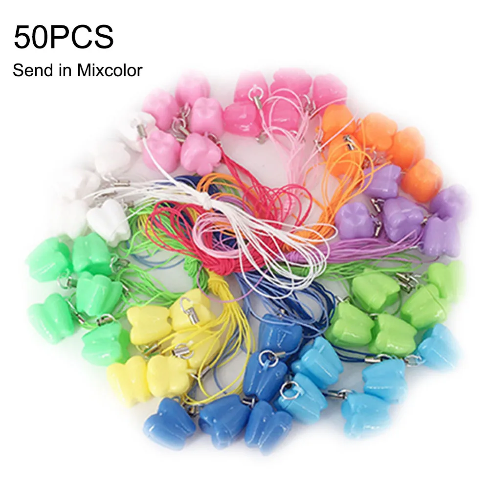 50Pcs Tooth Shape Milk Teeth Box Children's Souvenir Save Baby Tooth Box Kids Tooth Collection Mini Storage Boxes Container