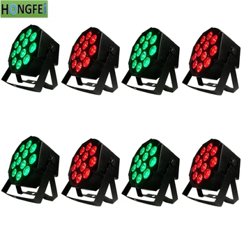 

8pcs/12X12W 6in1 led par lights rgbwa+uv 6in1 led flat par light dmx512 professional stage dyed par light dj lights