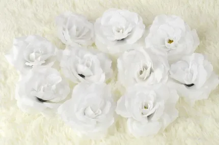 50 штук 7,5 см китайский цветок из искусственного шелка вечерние свадебные украшения дома 18 цветов - Цвет: white