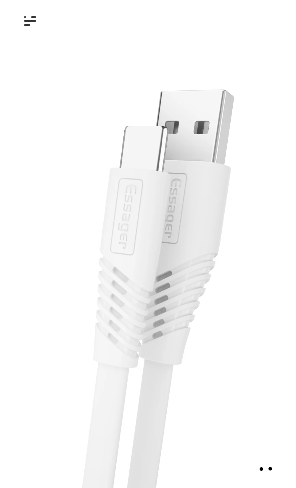 Плоский кабель Essager usb type-C для samsung Xiaomi huawei, 1 м, 2 м, кабель для синхронизации данных и зарядного устройства, кабель usb type-C, кабель USBC A, быстрая зарядка