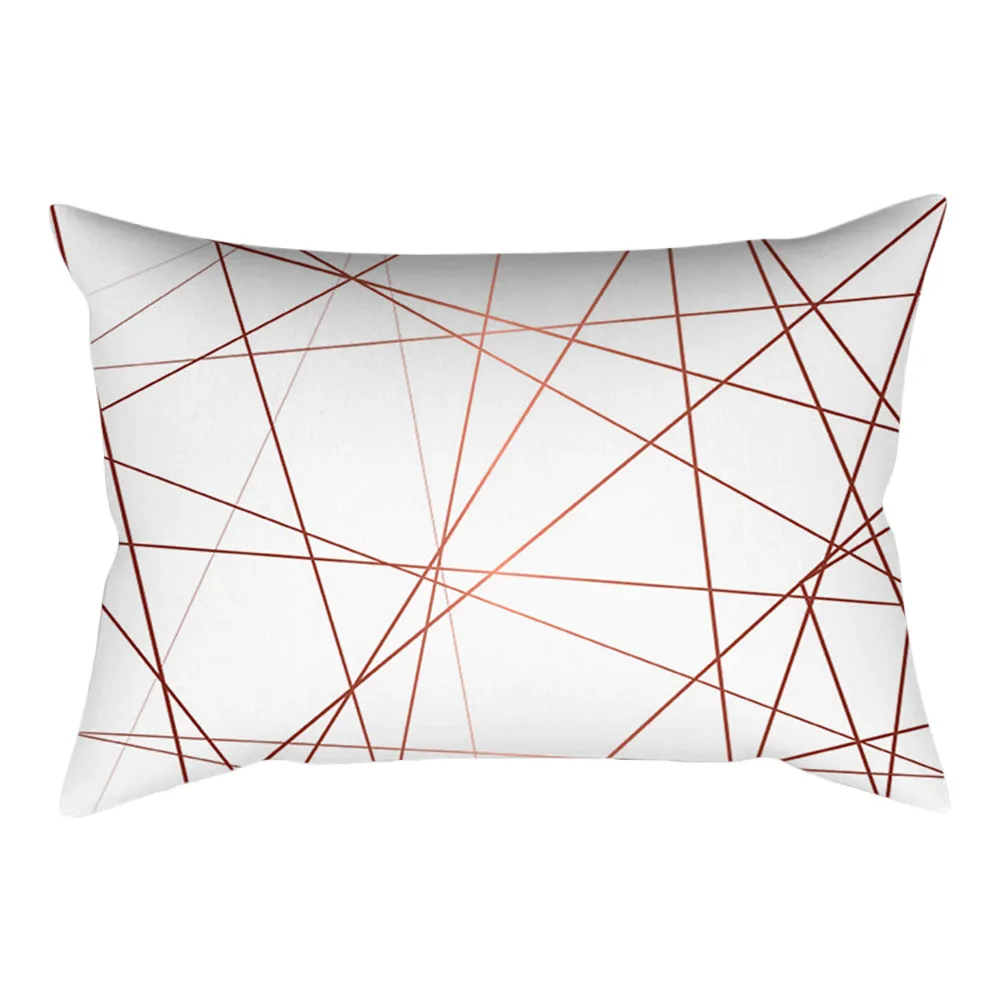 

2019 Marble Sofa Home Decor Rose Gold Pink Cushion Cover 30x50cm Decorative Pillowcase Rectangle Geometric Nordic B1