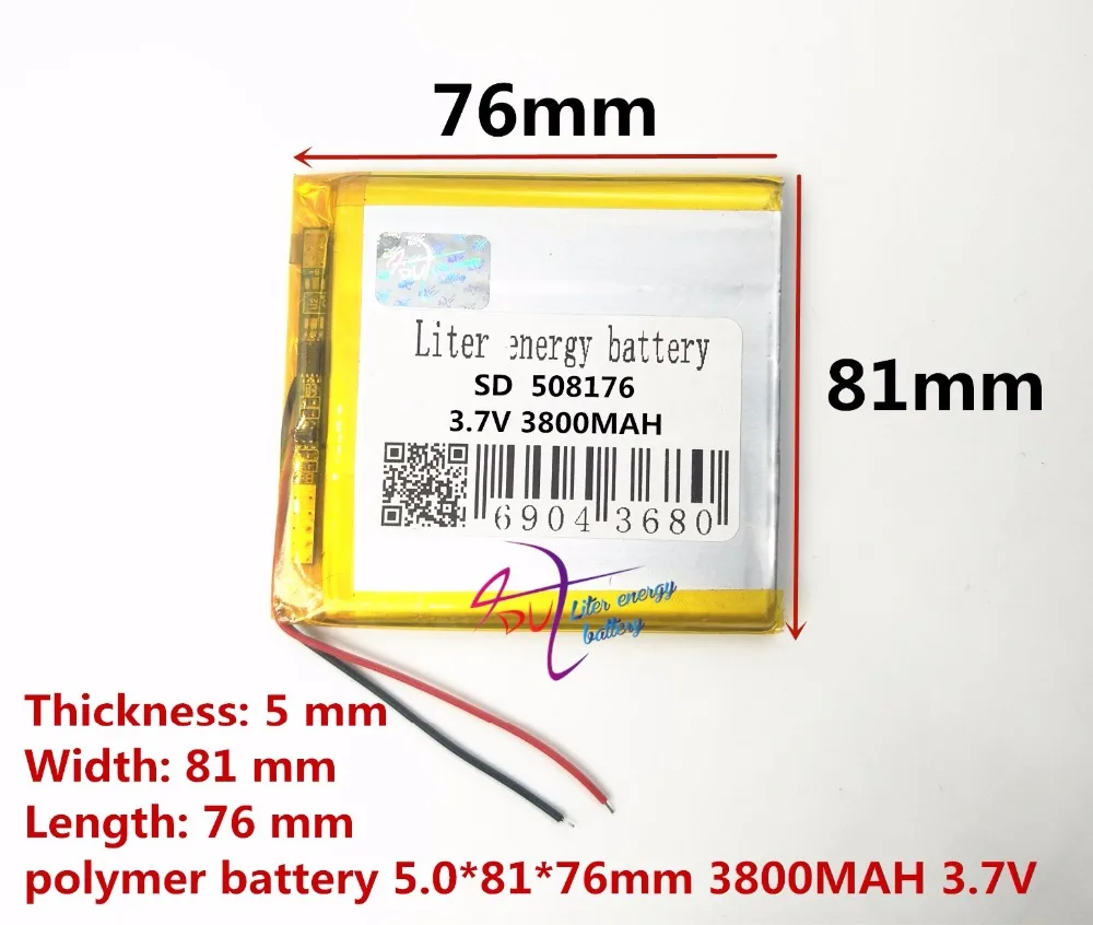 أفضل بطارية العلامة التجارية 3.7 V بطارية ليثيوم بوليمر 508176 507580 3800 MAh PC المحمول امدادات الطاقة جهاز المحمول أفضل بطارية العلامة التجارية 3.7 V بطارية ليثيوم بوليمر 508176 507580 3800 MAh PC المحمول امدادات الطاقة جهاز المحمول