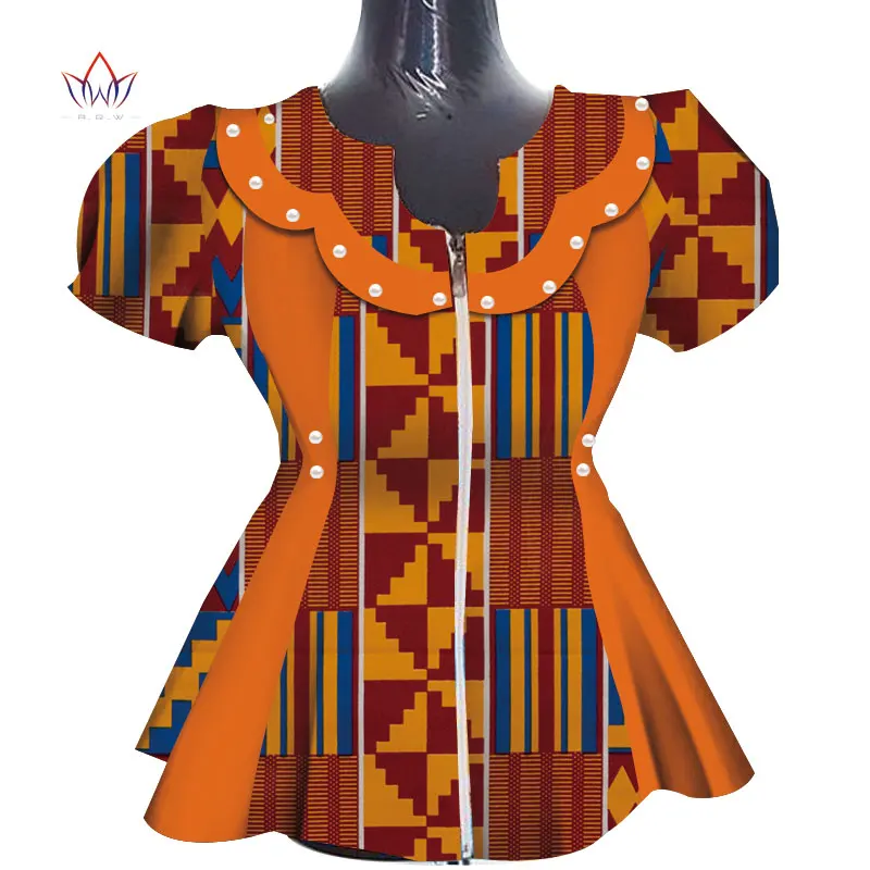 2019 африканская Дашики печати Топы рубашка для женщин Африка современный стиль Bazin Riche Топы Плюс Размер традиционная Женская одежда WY5019