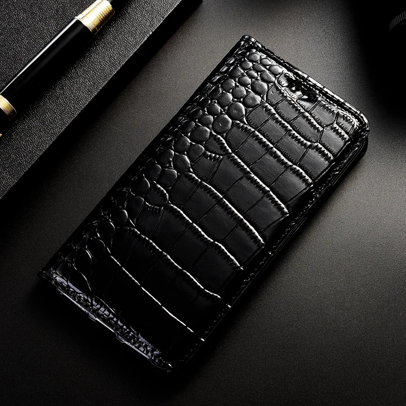 Для lenovo S5 A5 K3 K5 K5S K6 K8 K10 Note power Pro Play чехол из натуральной крокодиловой кожи флип-чехол s - Цвет: Black