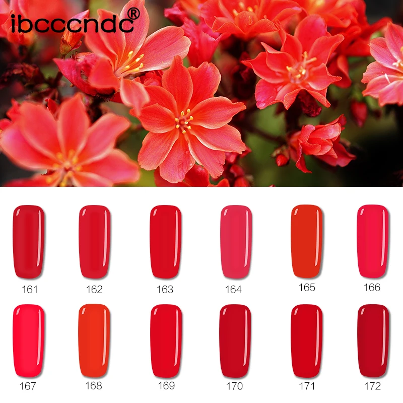 

Nail Art Design Varnish Gradient Classic Red Series Color Enamel Semi Permanent UV Nail Gel Polish Soak Off Gel Lacquer 1pc