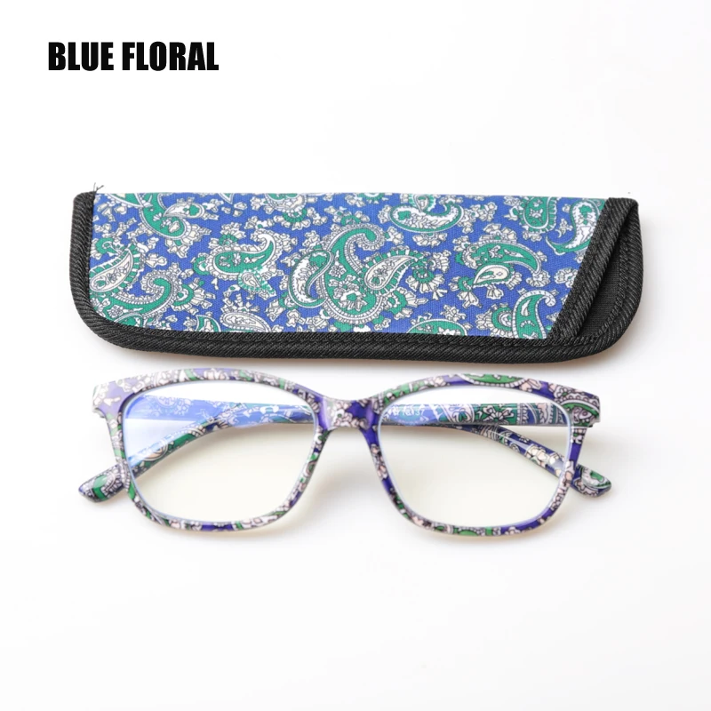 blue light lenses SOOLALA Printed Anti Blue Light Blocking Filter Glasses Women Eye Protection Computer Glasses Optical Frame Prescription blue light filter glasses Blue Light Blocking Glasses