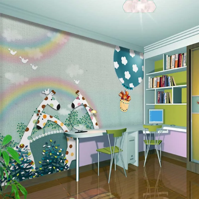 

Large custom murals custom factory fairy tale world baby Cartoon child background wallpaper eco-friendly pvc walstickers art