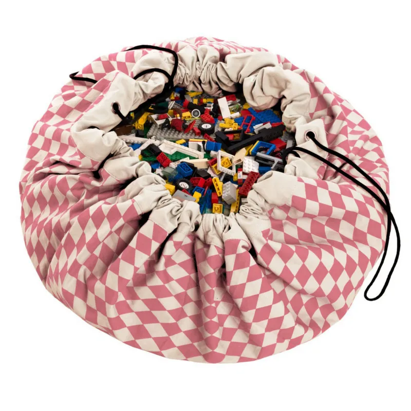 

Kids Play Round Cotton Storage Bag Rug infant baby Playmat Portable Pink Diamond Printed children kids play game Mat