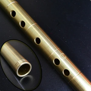 Brass Metal Flute Dizi C D E F G Key Metal Flauta Profesional Transverse Flute Musical Instrument Self-defense Weapon Flauta