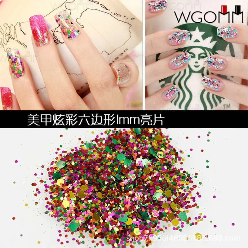 50g/bag Chunky Glitter Nail Sequins Iridescent Flakes Ultra-thin Colorful Mixed Paillette Festival Glitter Cosmetic Face Glitter