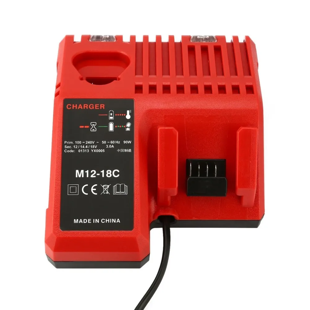 M12-18C зарядное устройство портативный инструмент питания устройство для быстрой зарядки аккумулятора Подходит для Milwaukee 12-18 V 3A литий-ионных батарей AC100-240V