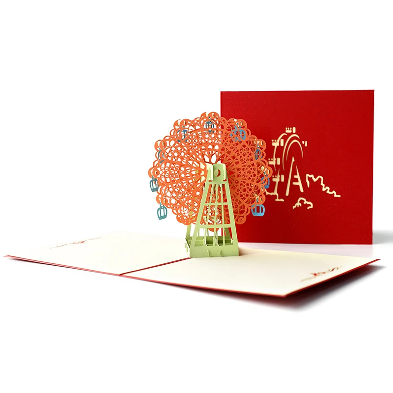 Multi Style 3D Pop Up Card Christmas Birthday Wedding Greeting Card Anniversary Xmas - Цвет: G