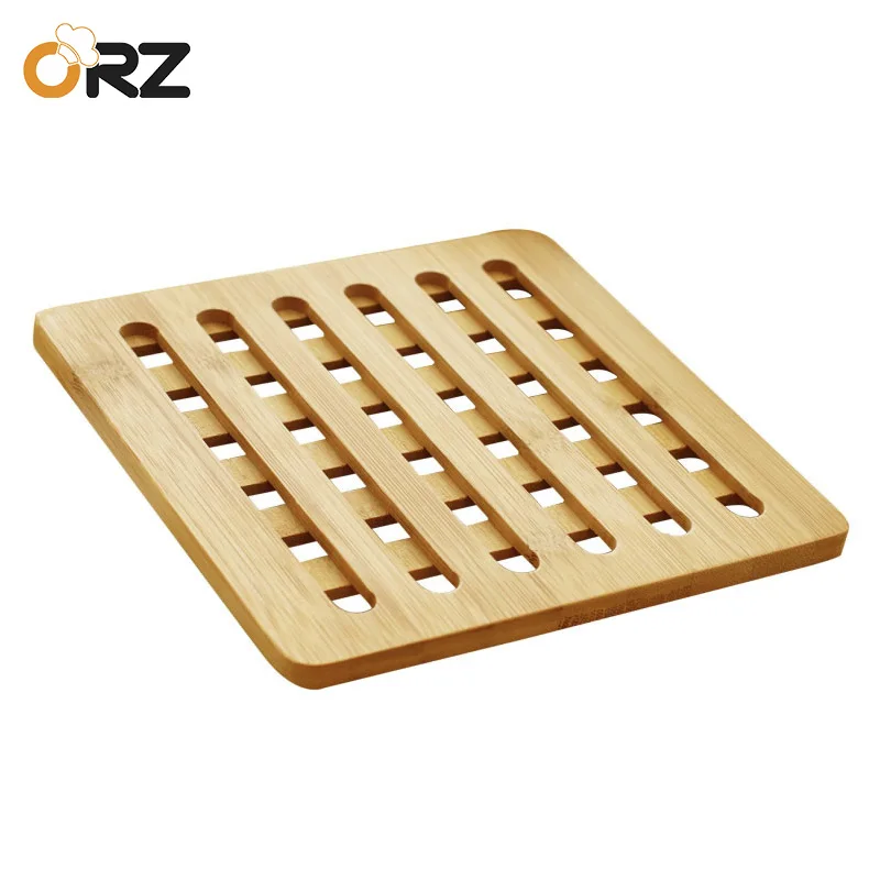 ORZ 3PCS Bamboo Pot Holder Heat Resistant Mat Kitchen Accessories Dinning Table Placemat Round