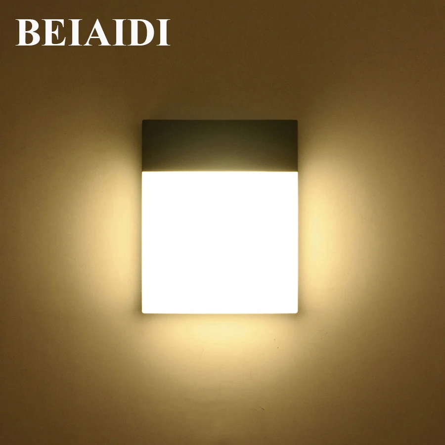 

BEIAIDI 15W Modern Waterproof Wall lamp Outdoor Garden Porch Light Aluminum Fence Garden Balcony Patio Gateway Villa Wall Light