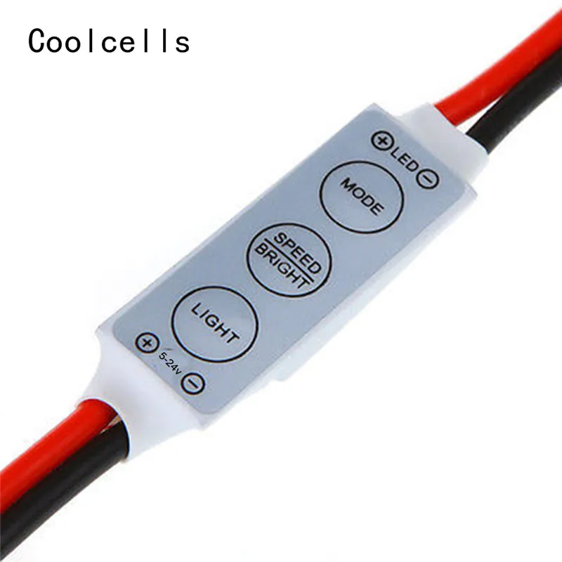 

Hot Mini 12V LED Strip Light Dimmer Controller with On Off Switch for 3528 5050