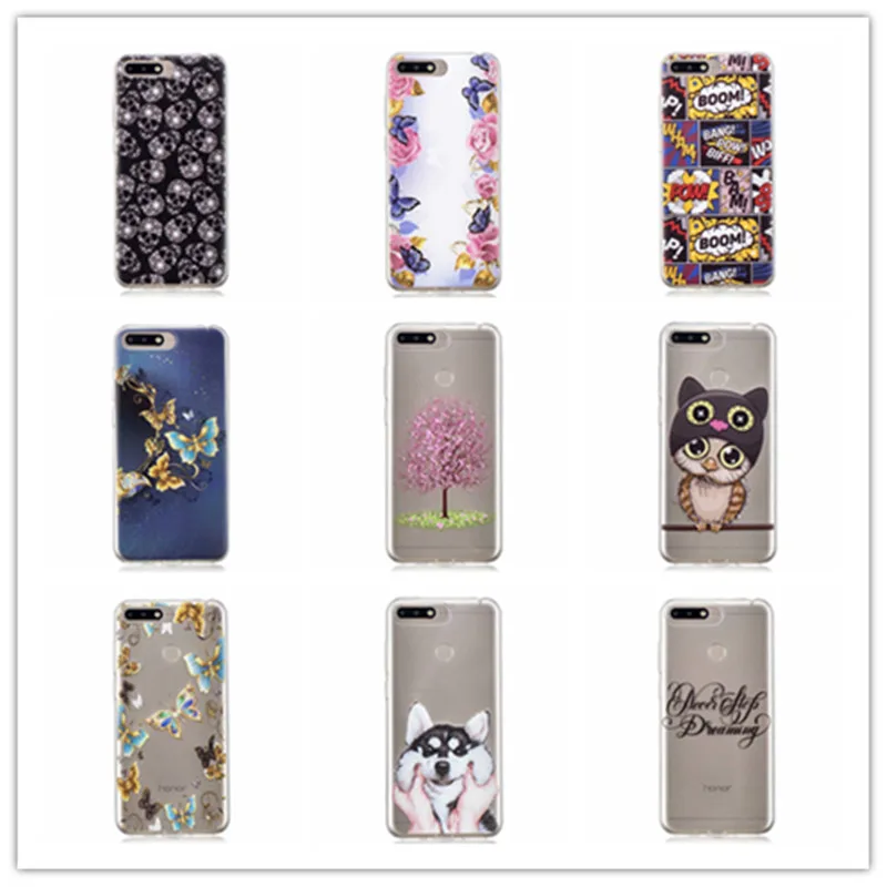

For Huawei Y6 2018 Case Ultra thin Soft TPU Silicon Painting Flower Back Cover For Huawei Y62018 Y 6 2018 5.7 inch Phone shell