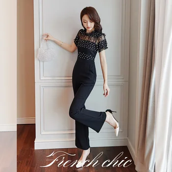 

Trendy Lace Jumpsuits Korean Rompers Womens Jumpsuit Hollow Out Overalls Female Summer New Arrival 2019 Combinaison Femme