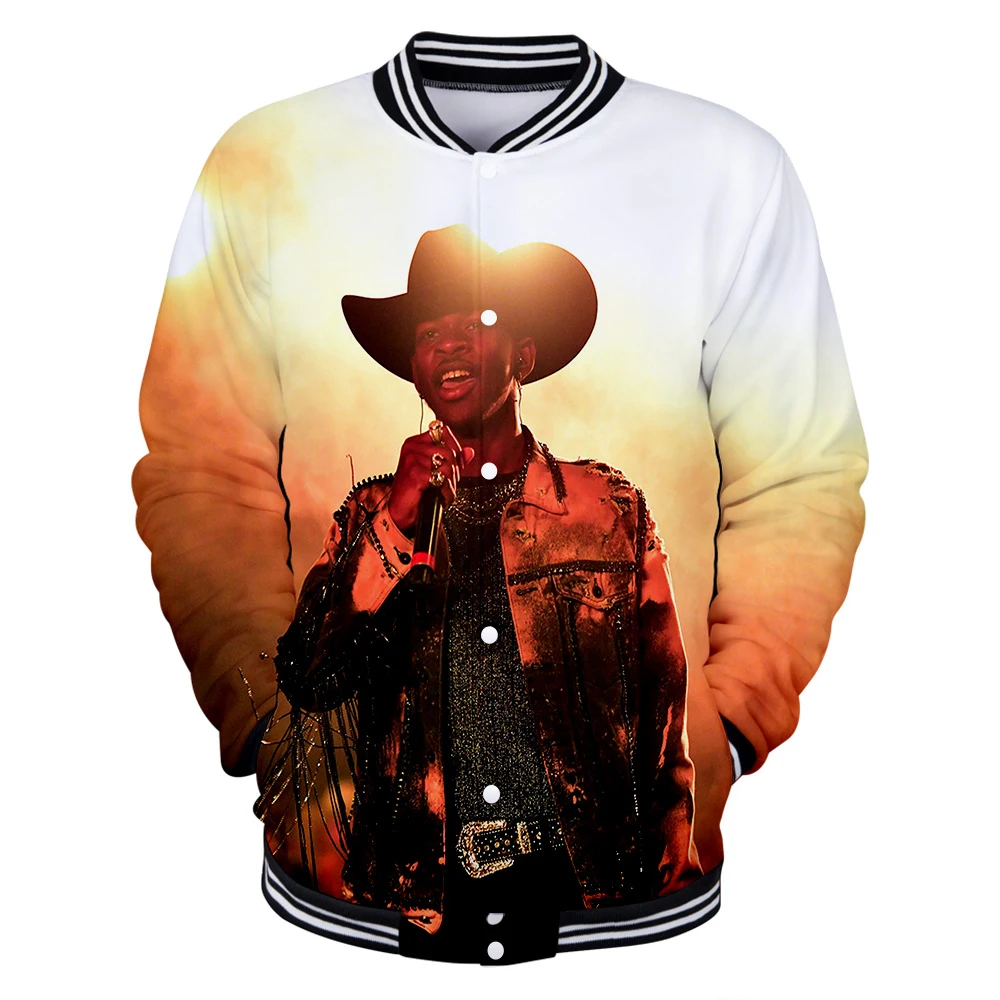 Мужская и женская повседневная куртка Lil Nas X с 3D принтом длинным рукавом большого