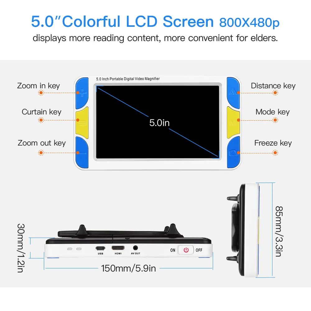 4-32X 5 дюймов ЖК-дисплей Портативный magnifie низкое видение видео лупа электронный прибор для чтения цифровой Ручной Портативный Лупа