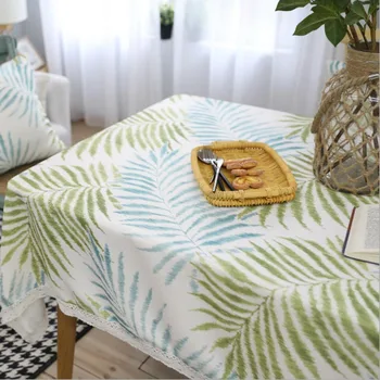 

Simple Style 100% Polyester Plant Printing Lace Design Washable Rectangle Indoor Outdoor Picnic Table Covers for Everyday Use