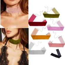7 unids set amplia llanura moda negro velvet ribbon choker collar gótico collar de la joyería para las mujeres punk choker valentin día regalo