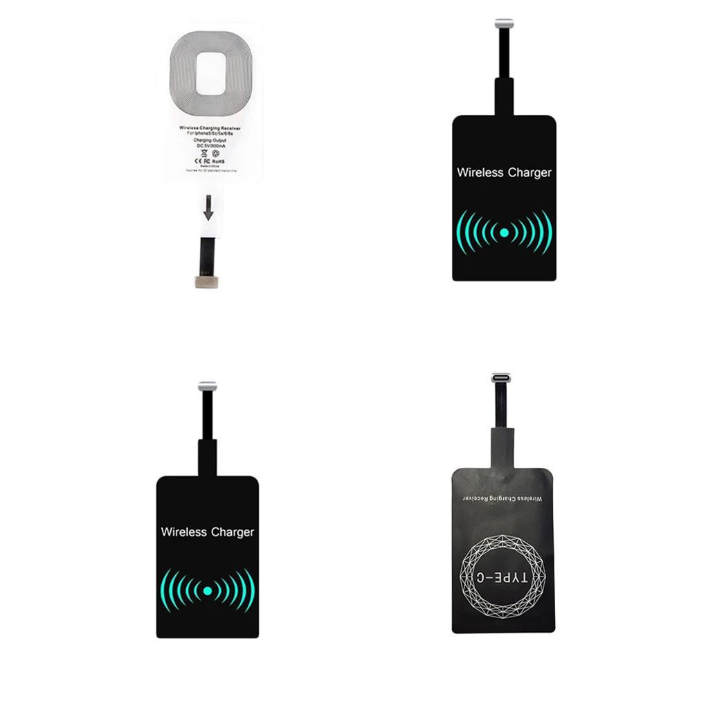 

Wireless Charger Charging Receiver Micro USB Interface Type C Paster for Android Forward Reverse New