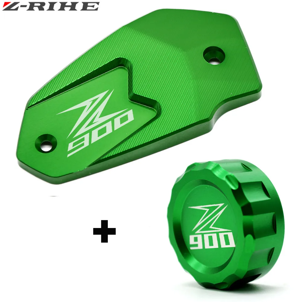 LOGO Z800 Z900 Cylinder Rear Fuel Brake Fluid Reservoir Cover Tank Cap