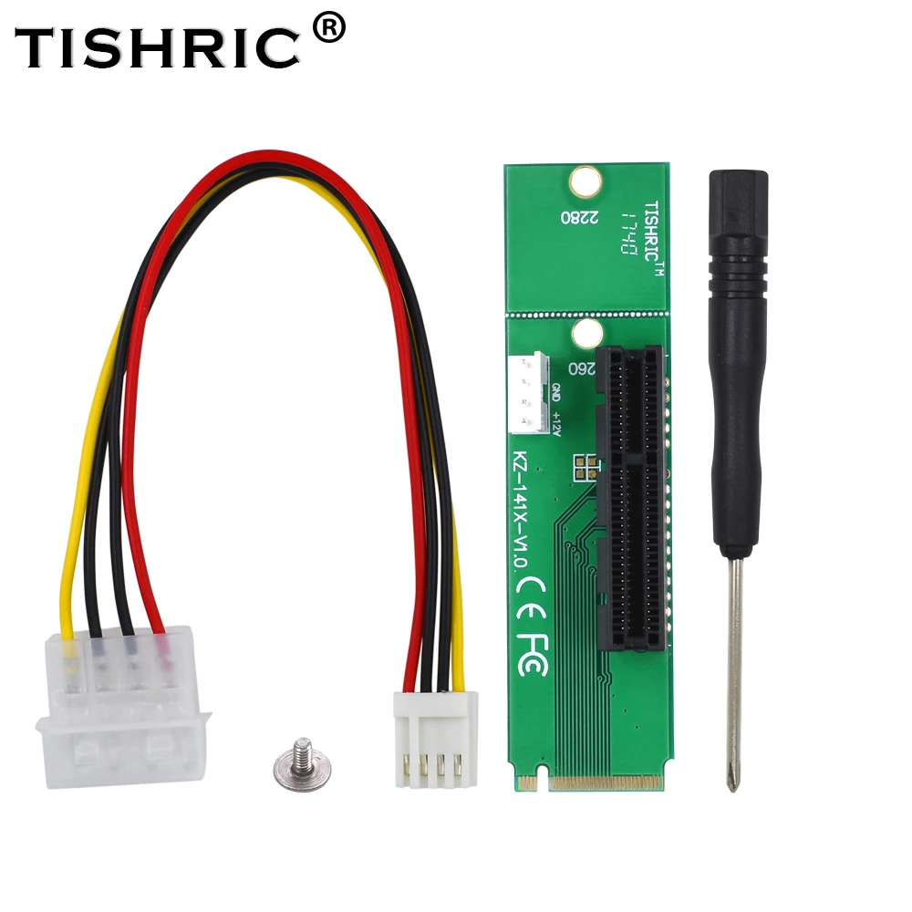 

TISHRIC NGFF SSD M.2 M2 to PCIE Pci e Pci-e Pci Express 4x 1x Slot Adapter Card Mining Riser Extender Multiplier For Btc Miner