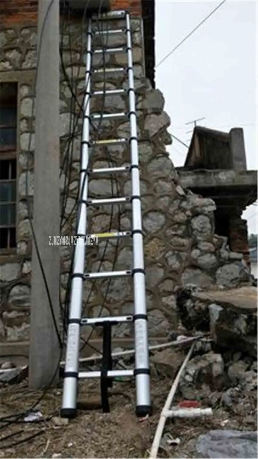 DLT-A односторонняя Прямая Лестница 4,1 метров телескопическая лестница высококачественный утолщенный алюминиевый сплав портативная 14 ступенчатая лестница