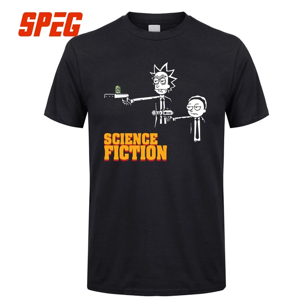 

T Shirt Science Fiction Rick and Morty Pulp Fiction Tee Shirts Men Crew Neck Short Sleeve T-Shirts Popular 100% Cotton Big Size