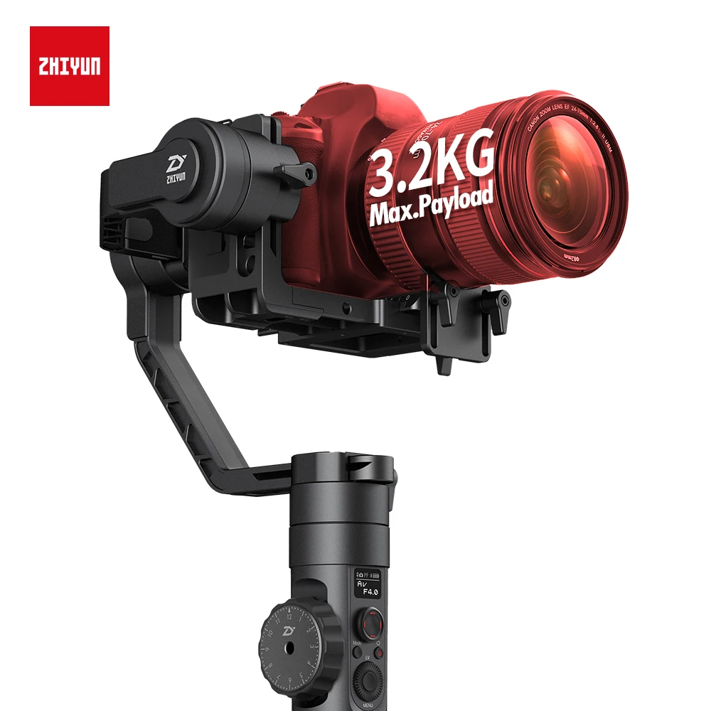 ZHIYUN Crane 2 камера Gimbal с сервоприводом непрерывного фокуса 3,2 кг Полезная нагрузка для беззеркальная камера DSLR SONY Canon Panasonic стабилизатор