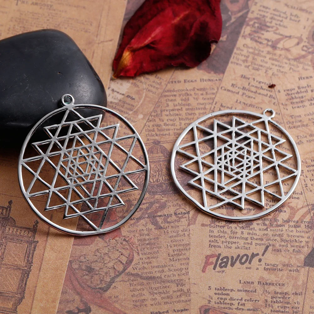 DoreenBeads медный серебристый цвет золотой Sri Yantra медитация Полые Подвески DIY