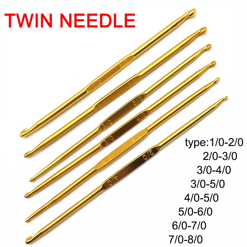 Crochet aluminum alloy double head crochet knitting needle knitting 8