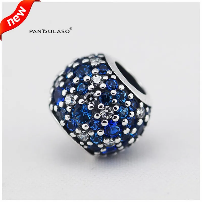 

Pandulaso Mixed Blue & Clear Stone Crystal Beads For Jewelry Making Fit Charms Silver 925 Original Bracelets Summer DIY Jewelry